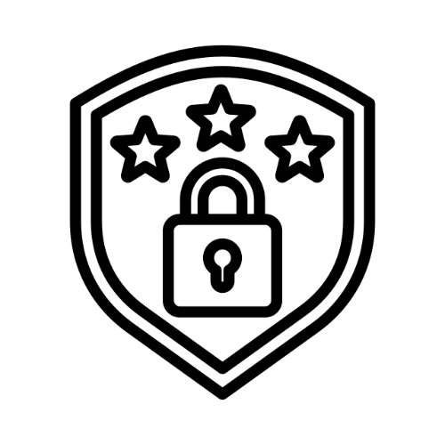 Lock and stars on security shield