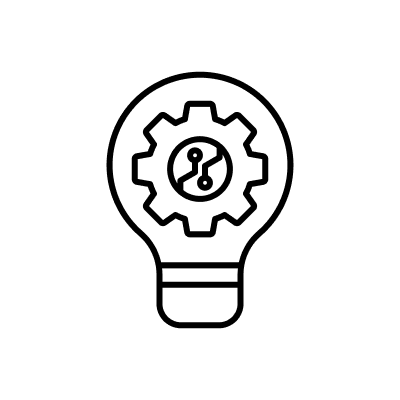Tech-inspired lightbulb illustration