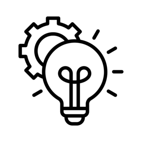 Light bulb and gear icon