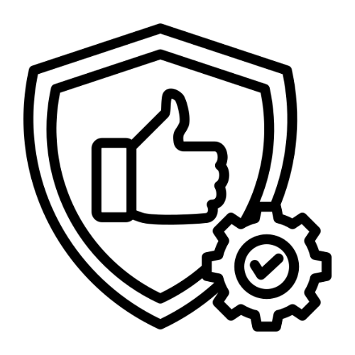 Protection symbol with thumbs-up sign