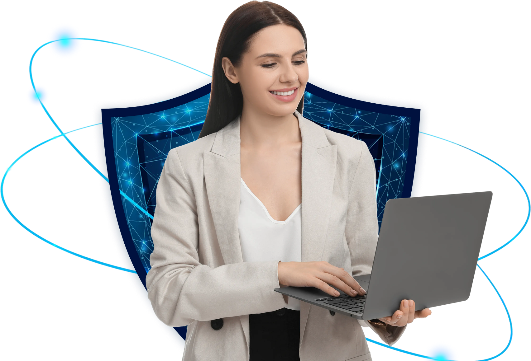 Professional woman working on laptop